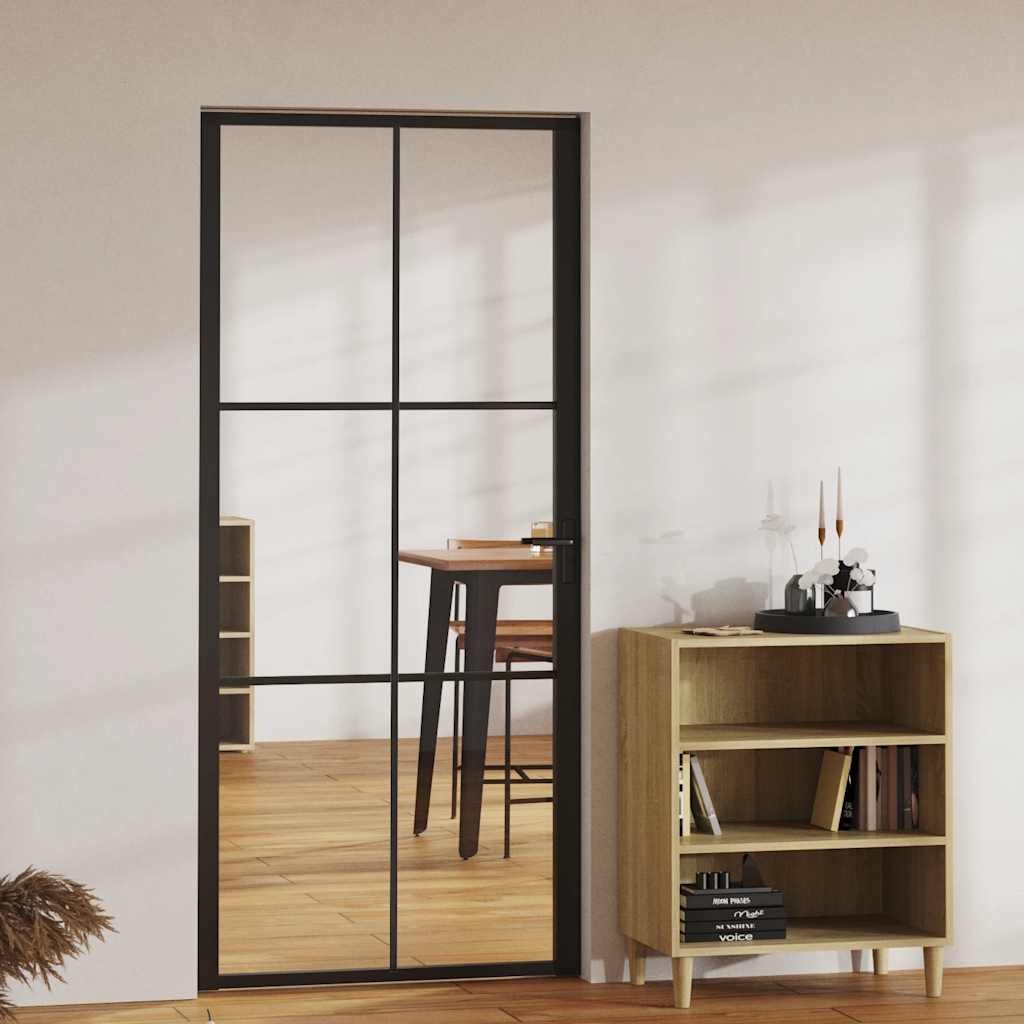 Porta da Interno ESG Vetro e Alluminio 93x201,5 cm Nera | homemem39