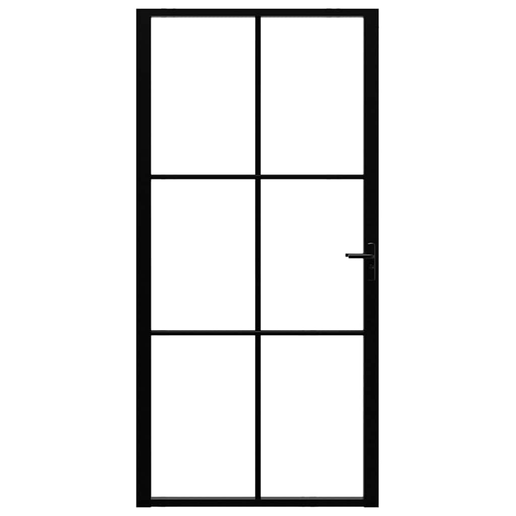 Porta da Interno ESG Vetro e Alluminio 102,5x201,5 cm Nera - homemem39