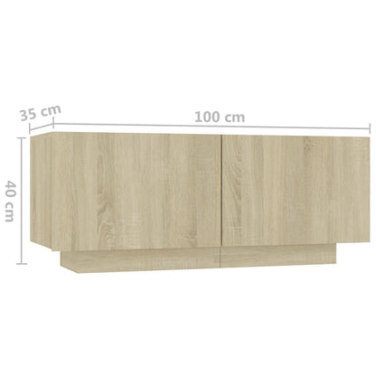 Comodino Rovere Sonoma 100x35x40 cm in Legno Multistrato - homemem39
