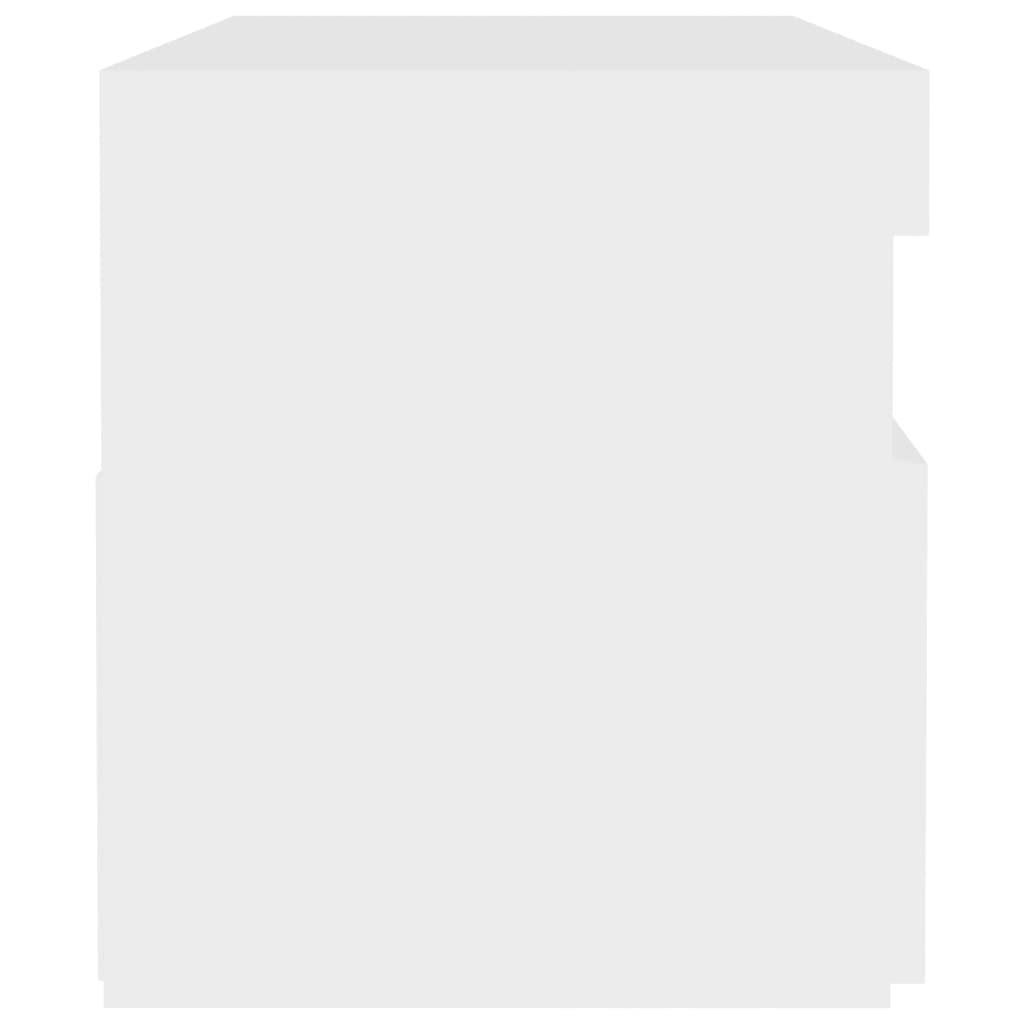 Comodini con Luci LED Bianco 60x35x40 cm in Legno Multistrato - homemem39