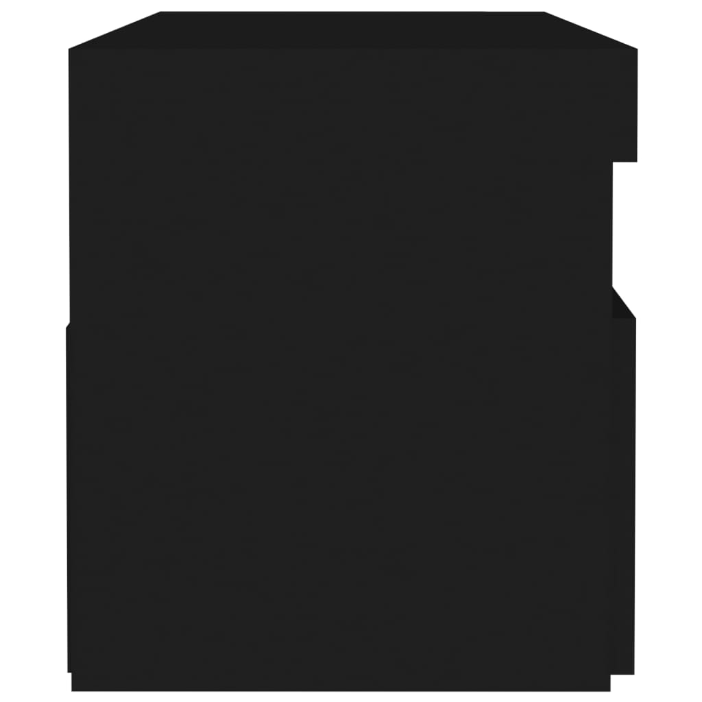 Comodini con Luci LED Neri 60x35x40 cm in Legno Multistrato - homemem39