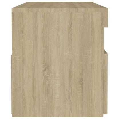 Comodino con Luci LED Sonoma 60x35x40 cm in Legno Multistrato - homemem39