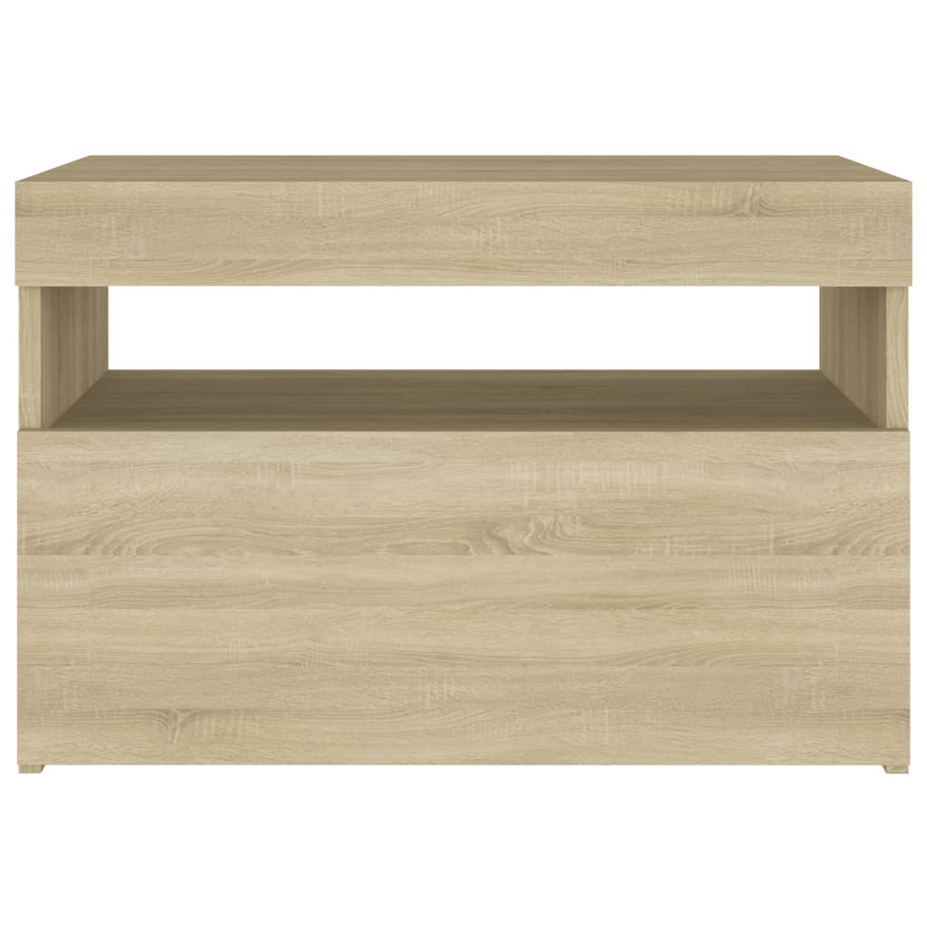 Comodini con Luci LED 2 pz Rovere Sonoma 60x35x40 cm - homemem39
