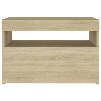 Comodini con Luci LED 2 pz Rovere Sonoma 60x35x40 cm - homemem39