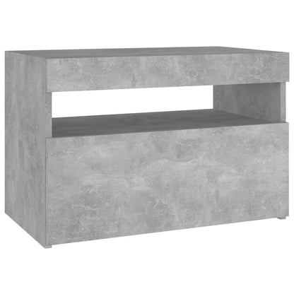 Comodino con Luci LED Grigio Cemento 60x35x40 cm - homemem39