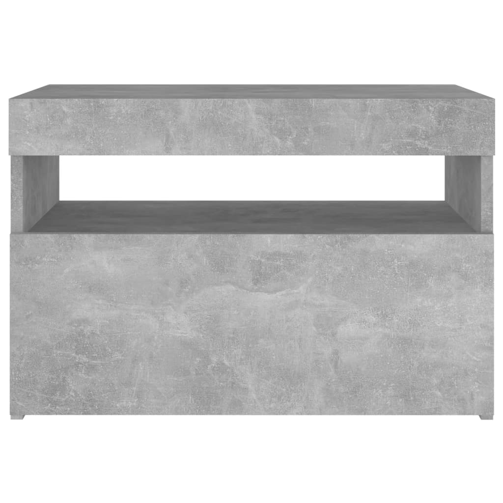Comodino con Luci LED Grigio Cemento 60x35x40 cm - homemem39
