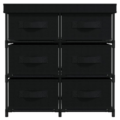 Armadietto con 6 Cassetti 55x29x55 cm Nero in Acciaio