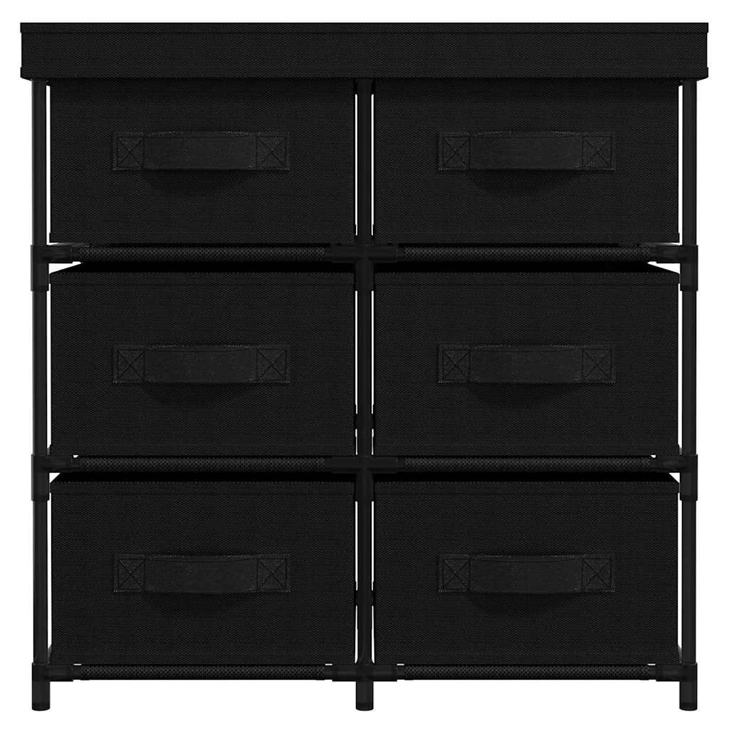 Armadietto con 6 Cassetti 55x29x55 cm Nero in Acciaio