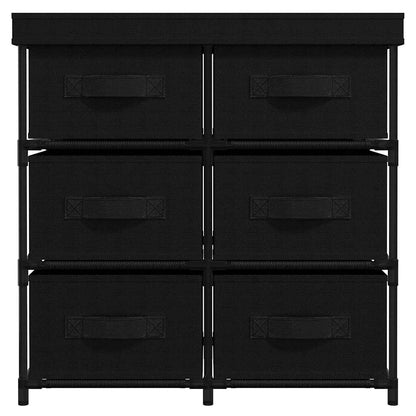 Armadietto con 6 Cassetti 55x29x55 cm Nero in Acciaio