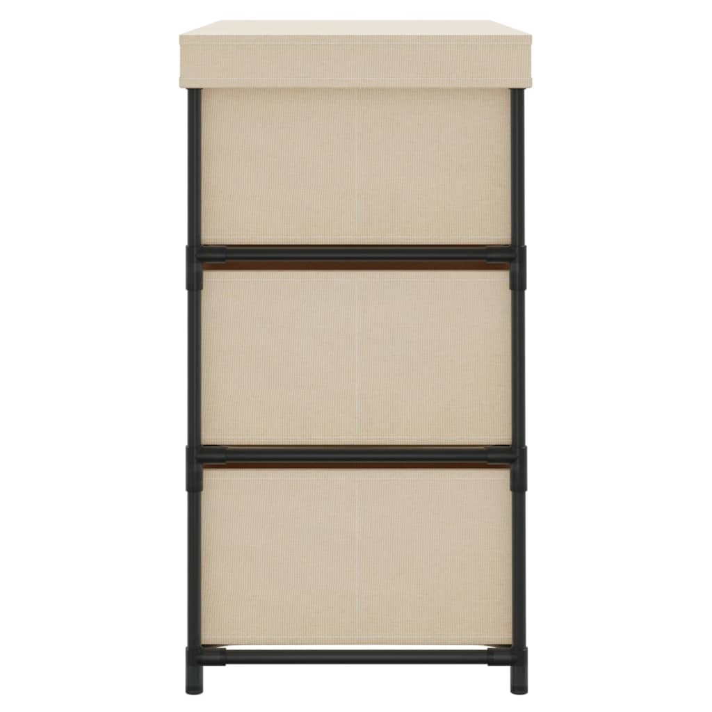 Armadietto con 6 Cassetti 55x29x55 cm Crema in Acciaio
