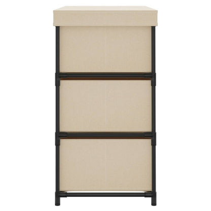 Armadietto con 6 Cassetti 55x29x55 cm Crema in Acciaio