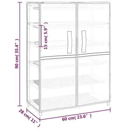 Cream Shoe Rack 60x28x90 cm Fabric