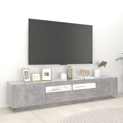 Mobile Porta TV con Luci LED Grigio Cemento 200x35x40 cm - homemem39