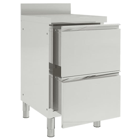 Mobiletto da cucina commerciale con 2 cassetti 50x60x96 cm | homemem39