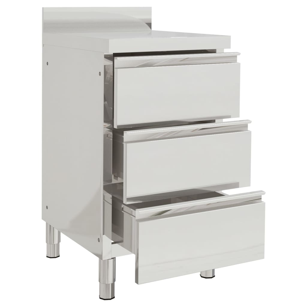 Mobiletto da cucina commerciale con 3 cassetti 50x60x96 cm