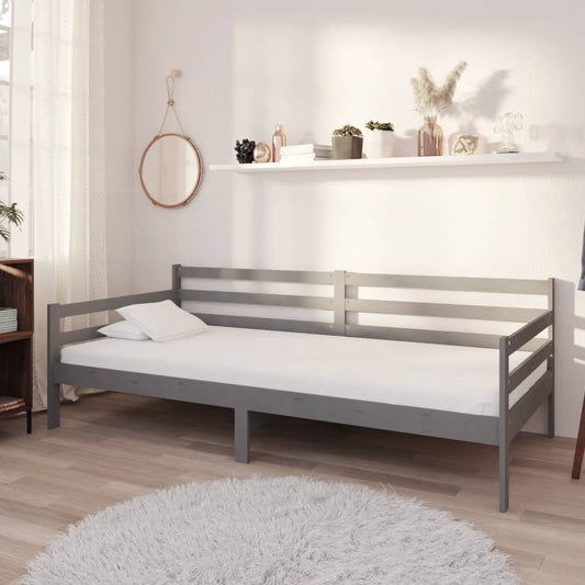 Dormeuse Grigia in Legno Massello di Pino 90x200 cm | homemem39