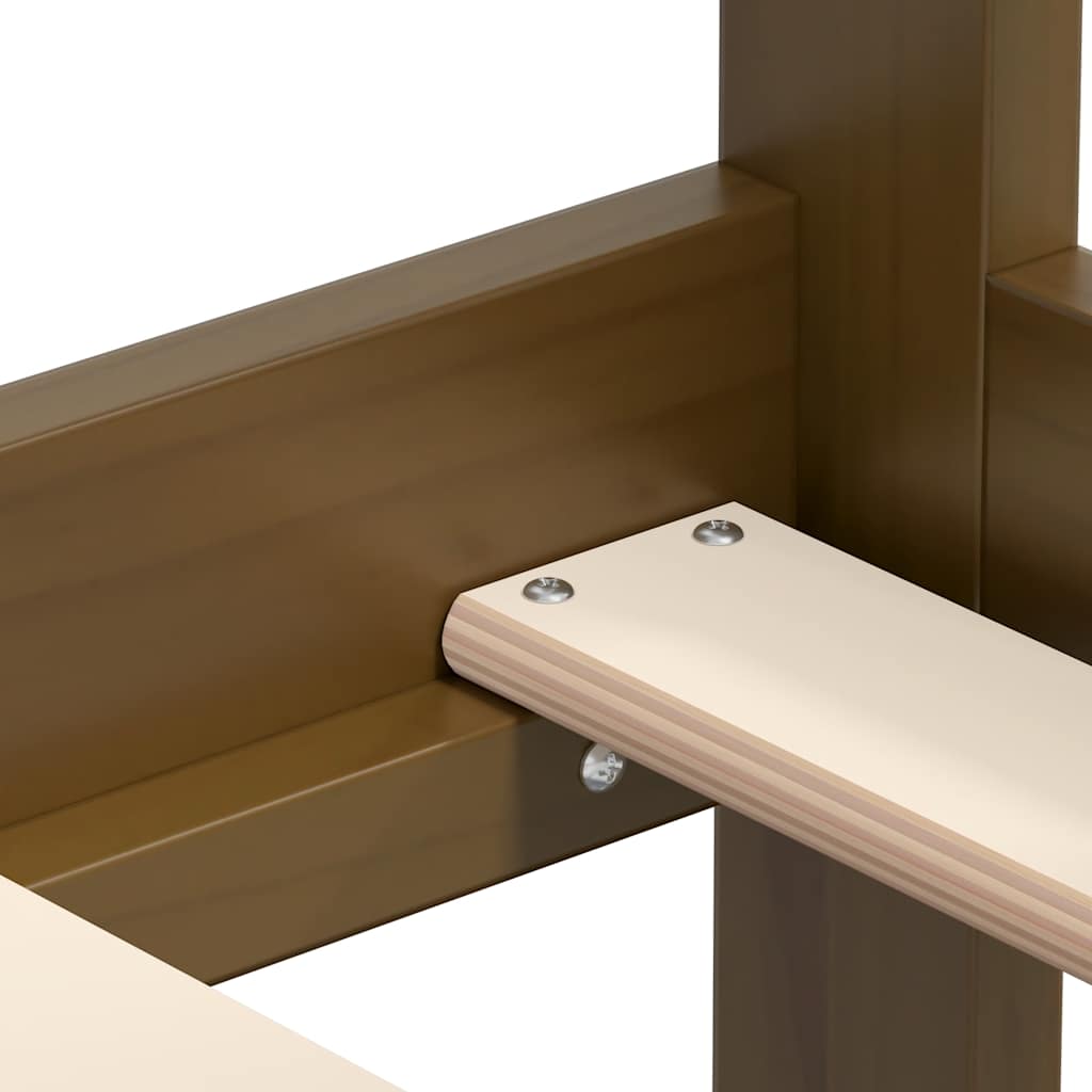 Dormeuse Marrone Ambra in Legno Massello di Pino 90x200 cm - homemem39