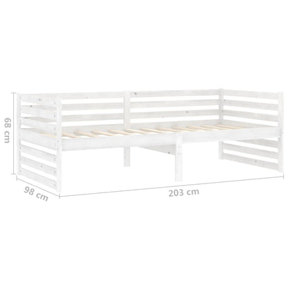 Dormeuse Bianca in Legno Massello di Pino 90x200 cm | homemem39