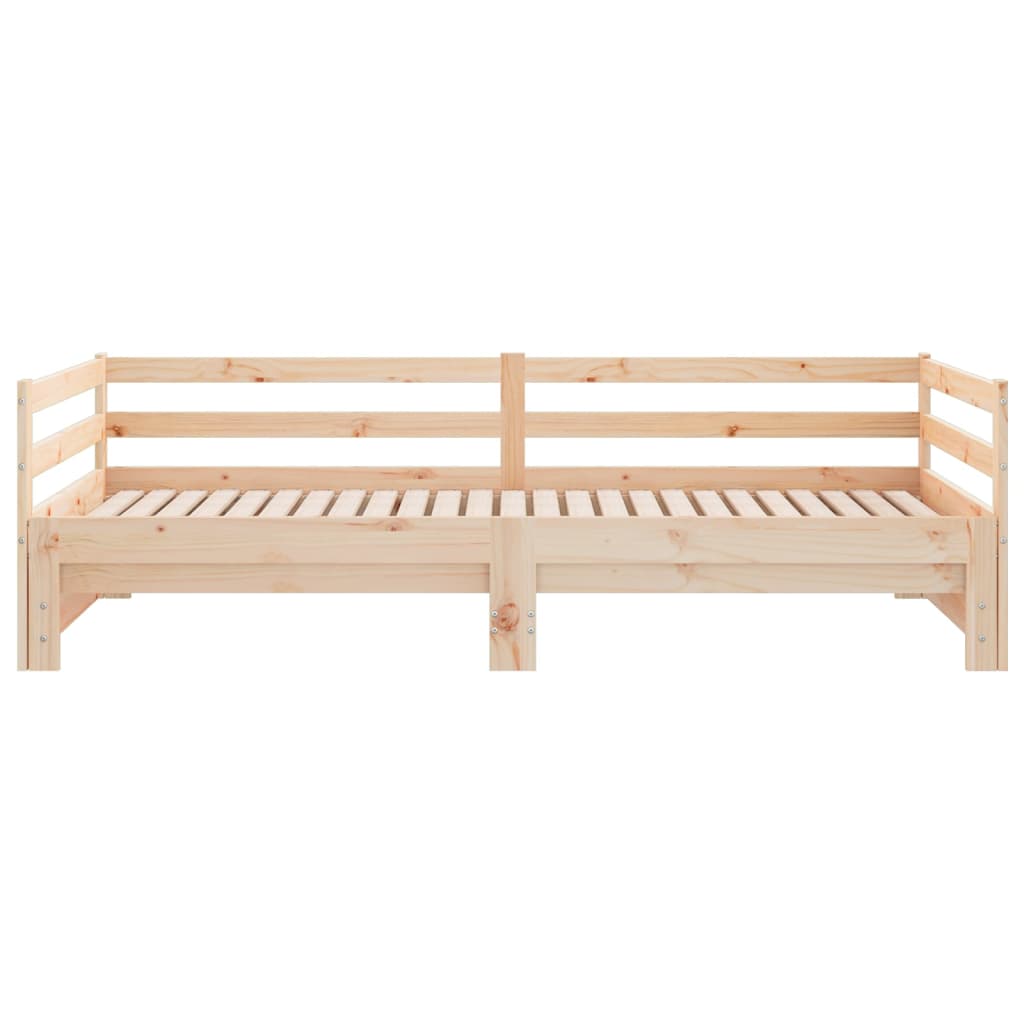Divano Letto Estraibile in Legno Massello di Pino 2x(90x200) cm | homemem39