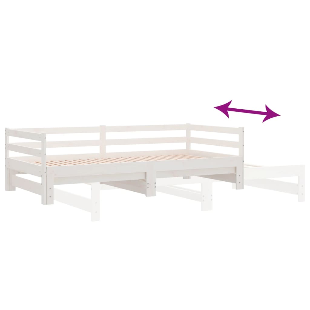 Dormeuse Estraibile Bianca in Massello di Pino 2x(90x200) cm | homemem39
