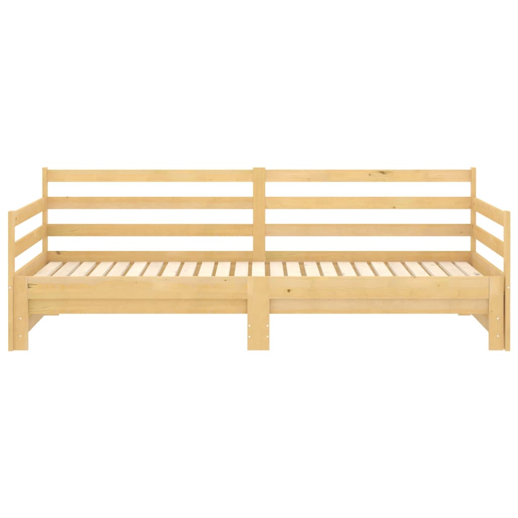 Divano Letto Estraibile in Legno Massello di Pino 2x(90x200) cm | homemem39