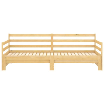 Divano Letto Estraibile in Legno Massello di Pino 2x(90x200) cm | homemem39