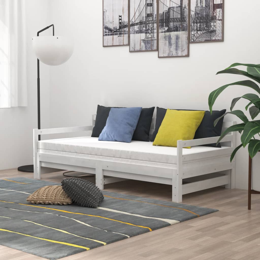 Dormeuse Estraibile Bianca in Massello di Pino 2x(90x200) cm | homemem39