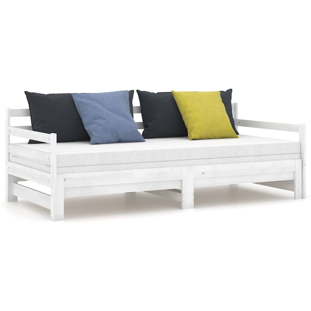 Dormeuse Estraibile Bianca in Massello di Pino 2x(90x200) cm