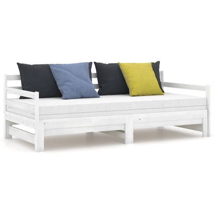 Dormeuse Estraibile Bianca in Massello di Pino 2x(90x200) cm