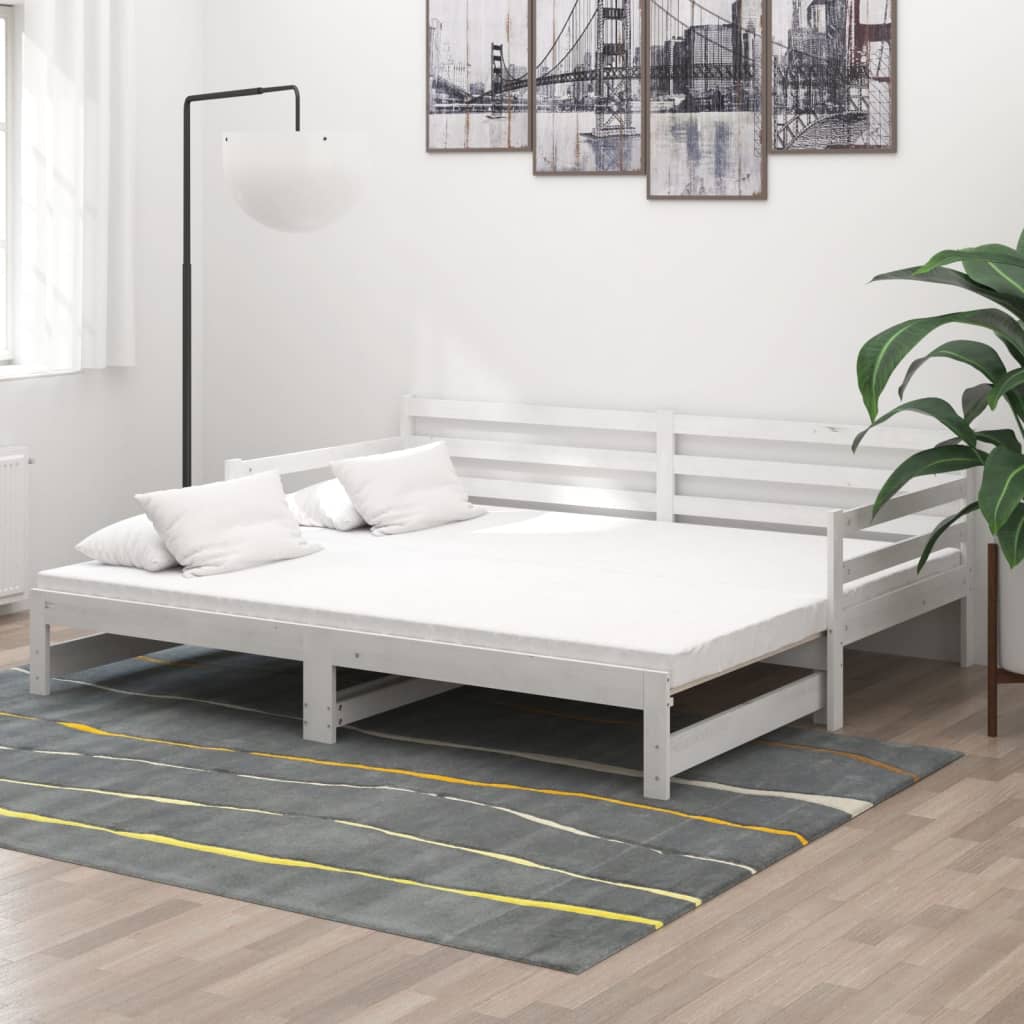Dormeuse Estraibile Bianca in Massello di Pino 2x(90x200) cm | homemem39