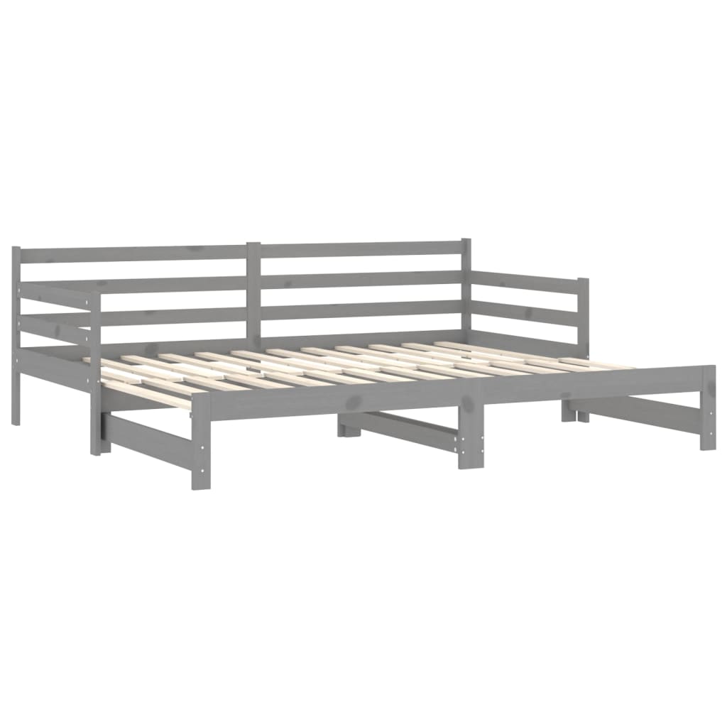 Dormeuse Estraibile Grigia in Massello di Pino 2x(90x200) cm | homemem39