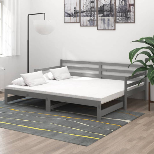 Dormeuse Estraibile Grigia in Massello di Pino 2x(90x200) cm | homemem39