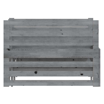 Dormeuse Estraibile Grigia in Massello di Pino 2x(90x200) cm