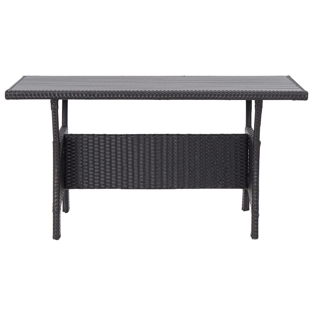 Tavolo da Giardino Nero 120x70x66 cm in Polyrattan