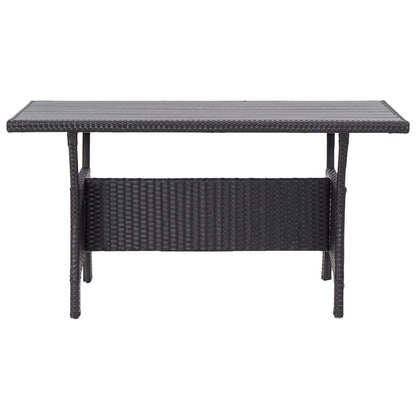 Black Garden Table 120x70x66 cm in Polyrattan