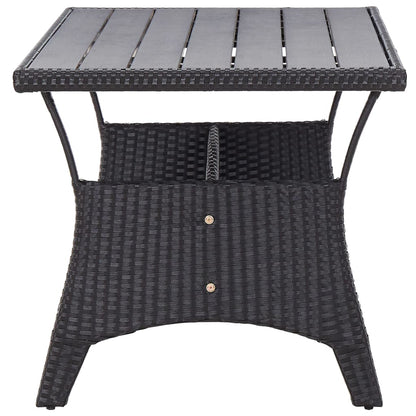 Black Garden Table 120x70x66 cm in Polyrattan