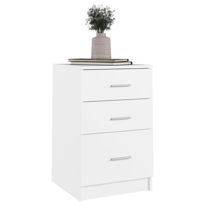 Comodino Bianco 40x40x63 cm in Legno Multistrato