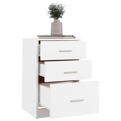 Comodino Bianco 40x40x63 cm in Legno Multistrato | homemem39