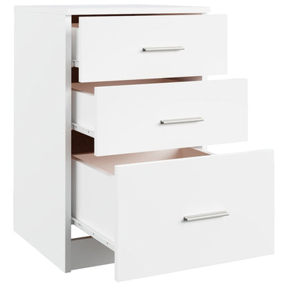 Comodino Bianco 40x40x63 cm in Legno Multistrato