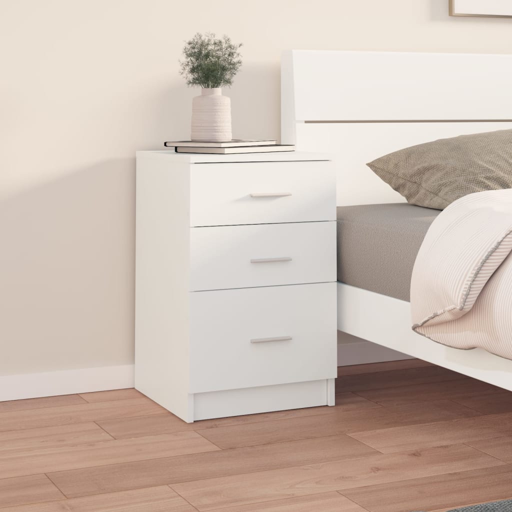 Comodino Bianco 40x40x63 cm in Legno Multistrato | homemem39