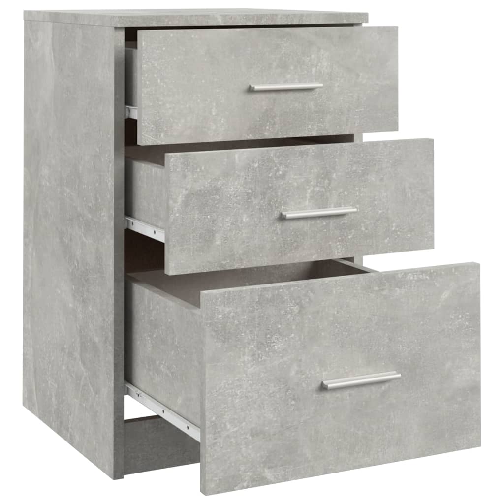 Comodino Grigio Cemento 40x40x63 cm in Legno Multistrato - homemem39