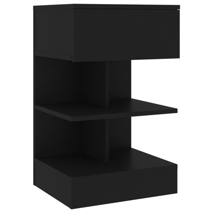 Comodino Nero 40x35x65 cm in Legno Multistrato - homemem39