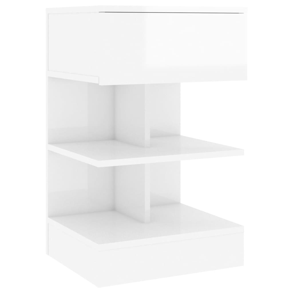Comodini 2 pz Bianco Lucido 40x35x65 cm - homemem39