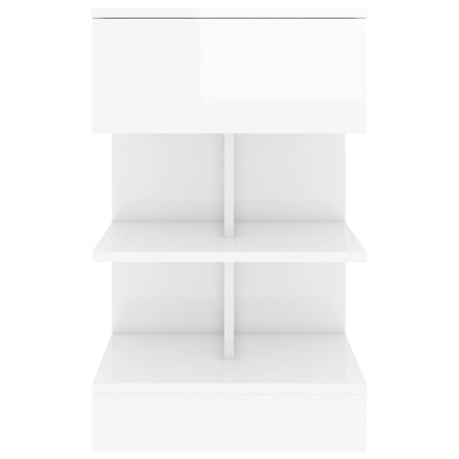 Comodini 2 pz Bianco Lucido 40x35x65 cm - homemem39