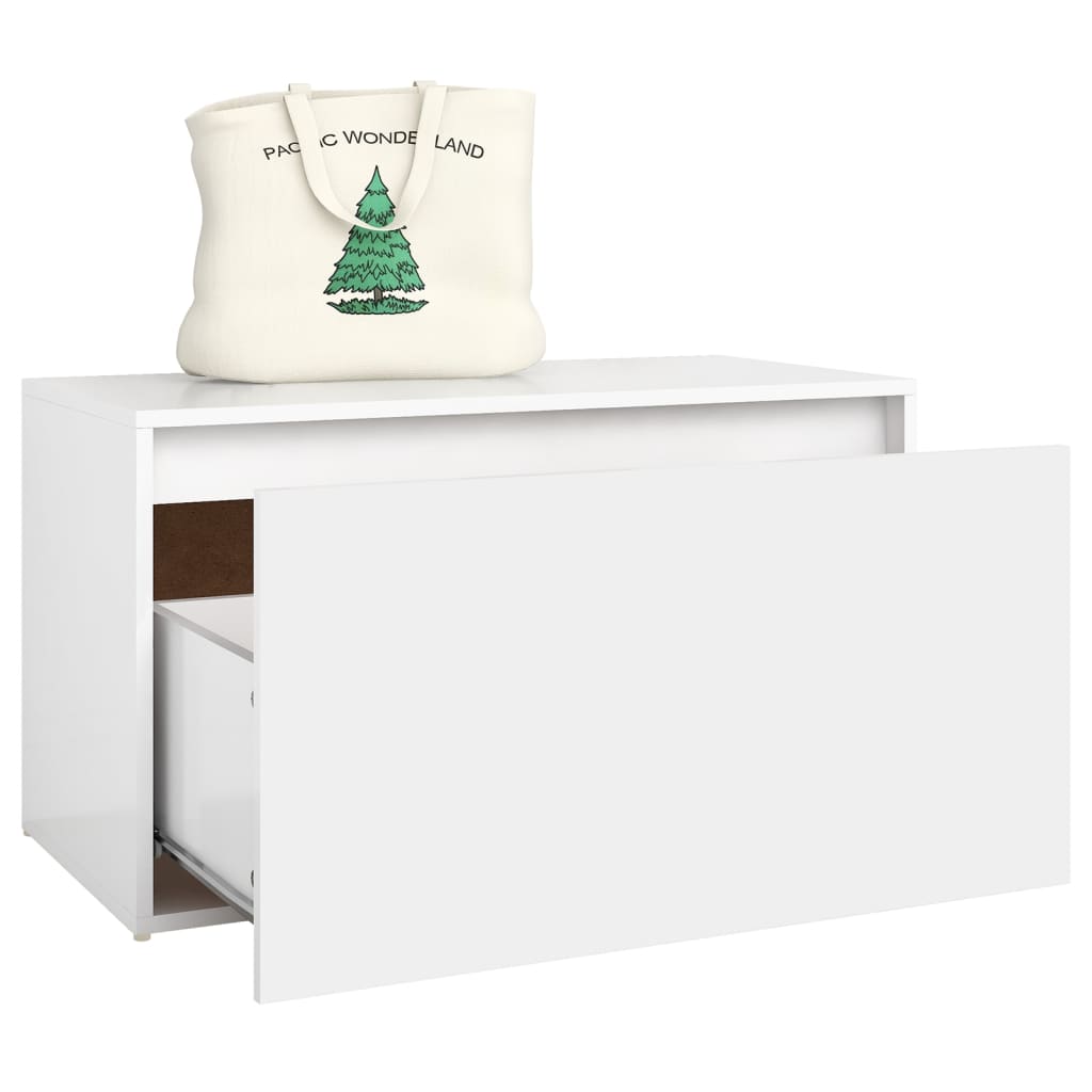 Panca da Ingresso 80x40x45 cm Bianca in Legno Multistrato | homemem39