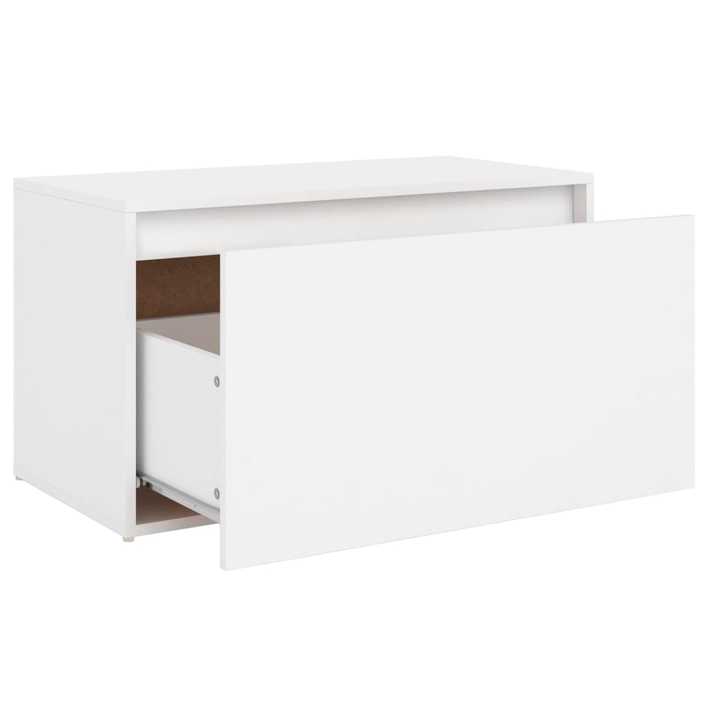 Panca da Ingresso 80x40x45 cm Bianca in Legno Multistrato | homemem39