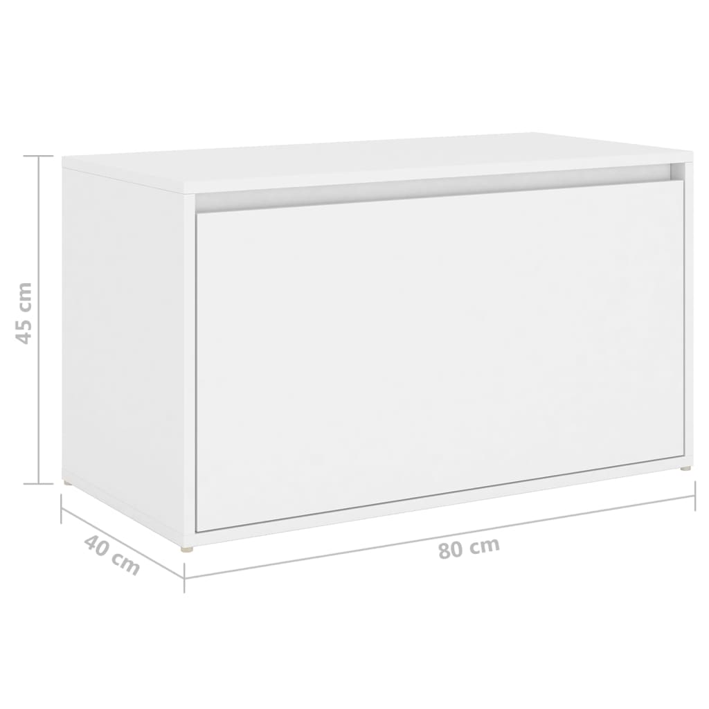 Panca da Ingresso 80x40x45 cm Bianca in Legno Multistrato | homemem39