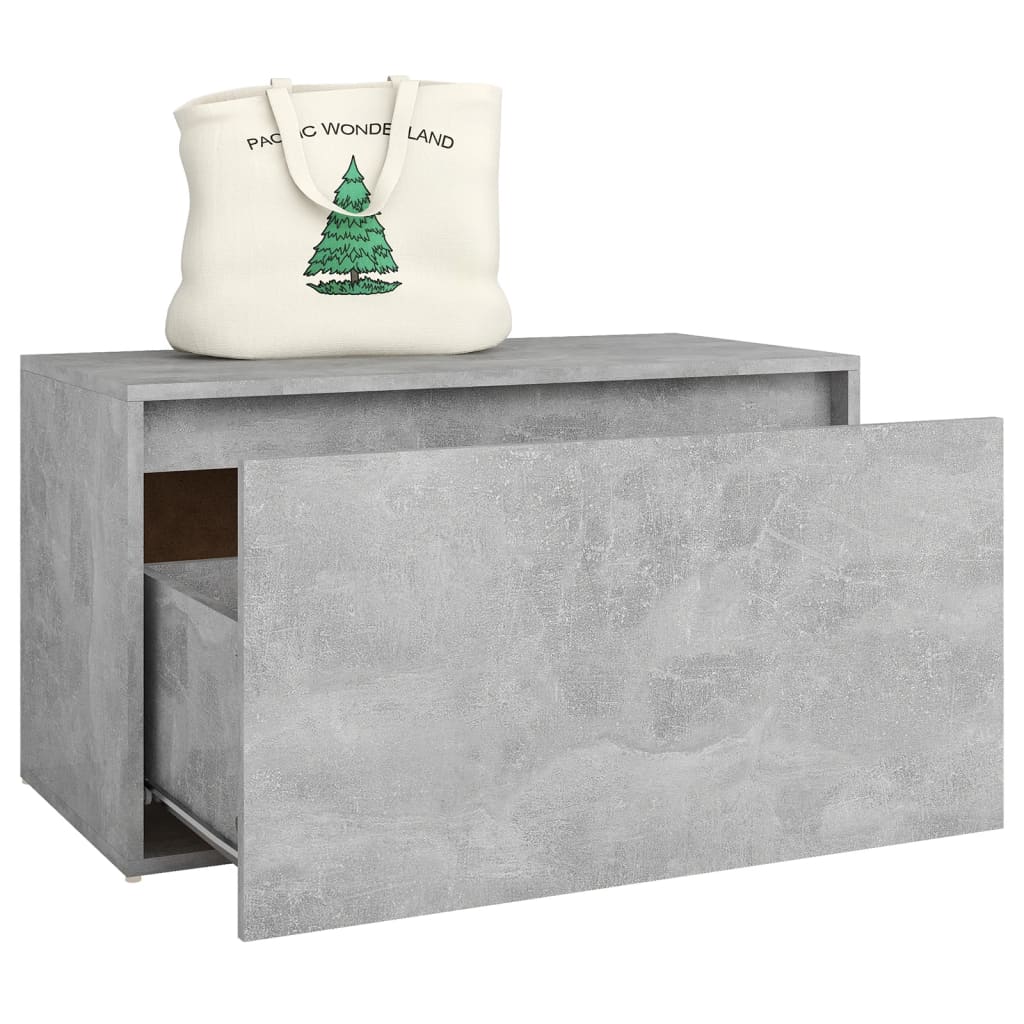 Panca da Ingresso 80x40x45 cm Grigio Cemento Legno Multistrato | homemem39