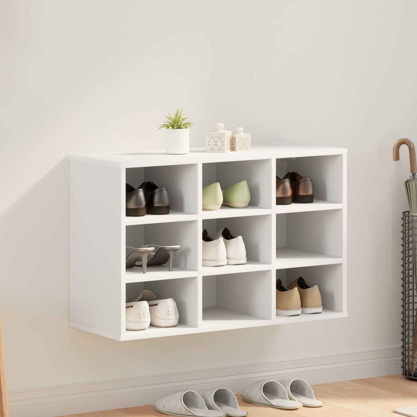 Mobile per scarpe Bianco 77,5 x 30 x 51 cm Legno multistrato