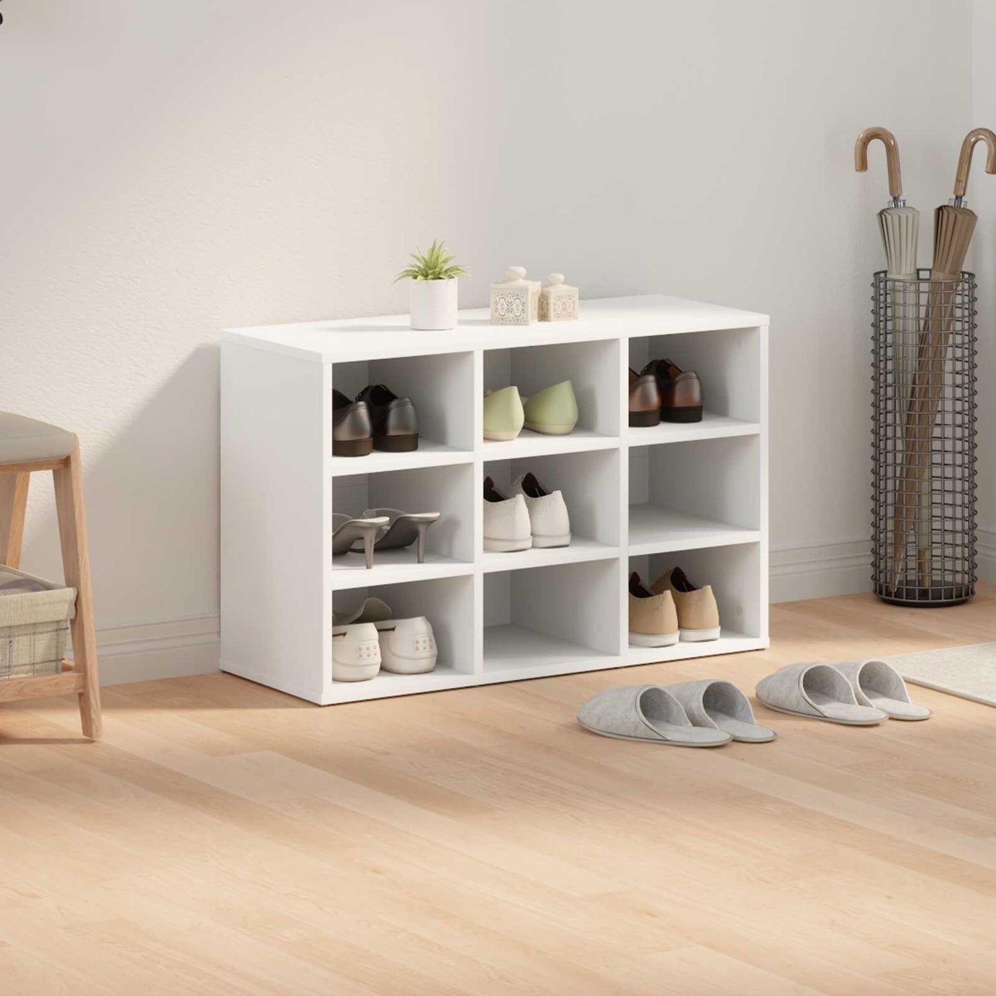 Mobile per scarpe Bianco 77,5 x 30 x 51 cm Legno multistrato